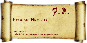 Frecko Martin névjegykártya